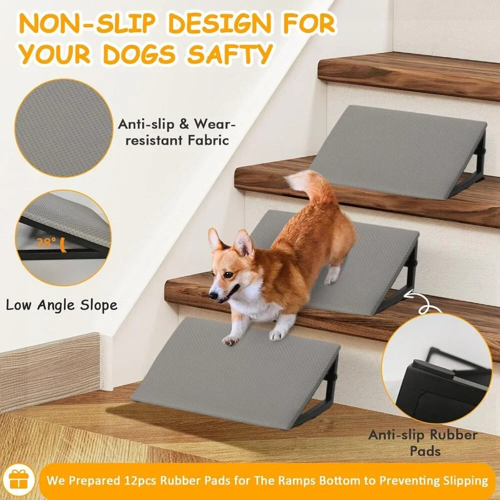 Dog Ramp for Stair, Metal Dog Stair Ramps for Small Medium Large Dogs/Cats